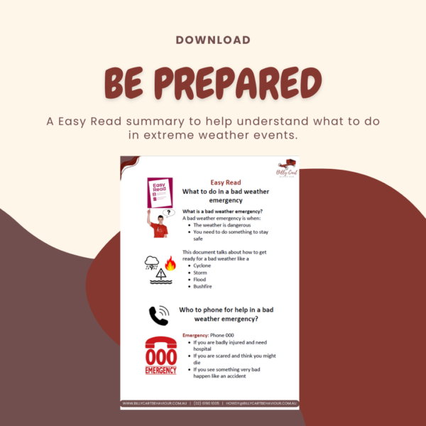 Easy Read - What to do in a Bad Weather Emergency
